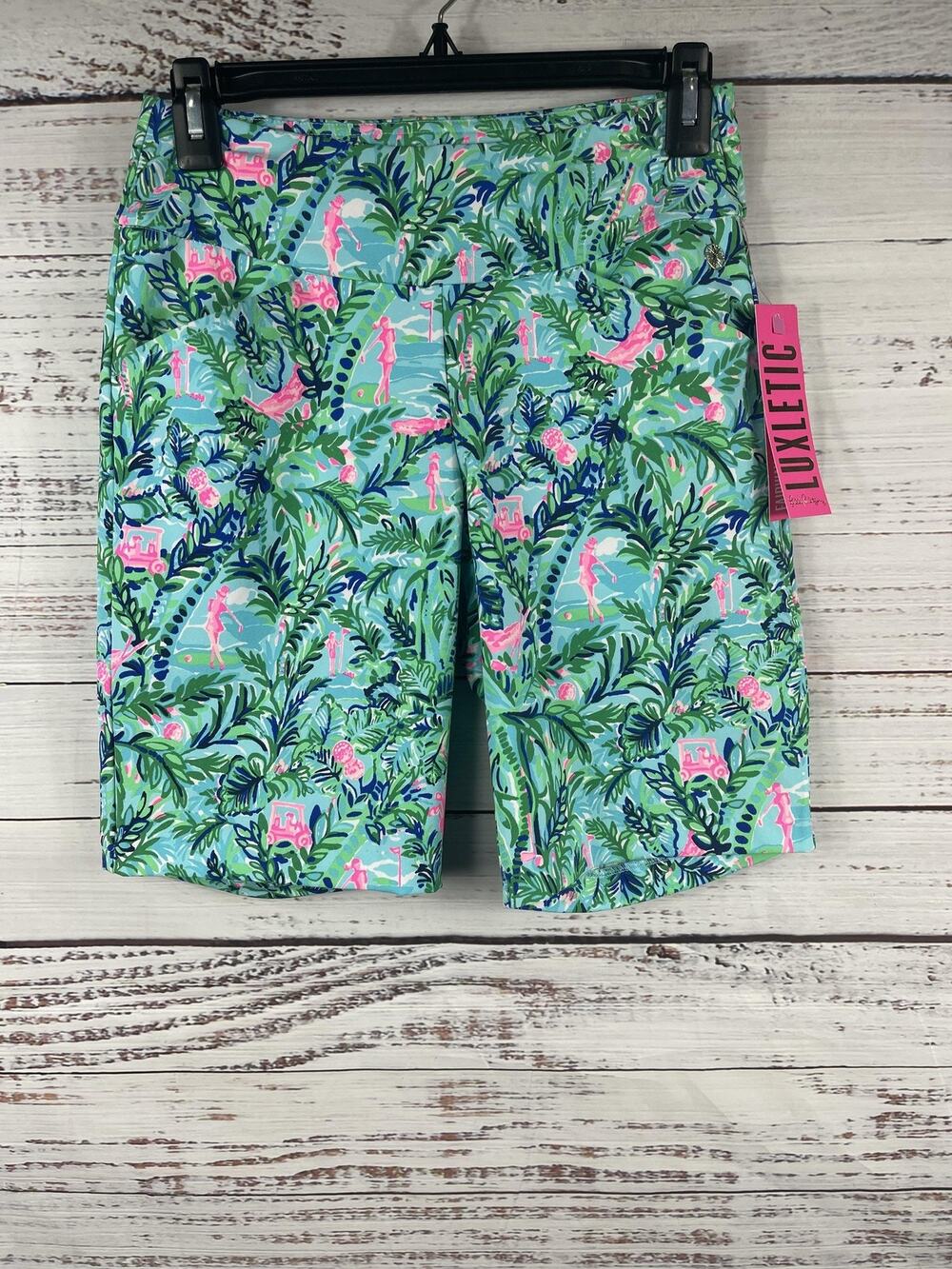 Lilly Pulitzer Shorts Women's 00 Blue Horizon Luxletic Reid UPF 50+ Golf Print